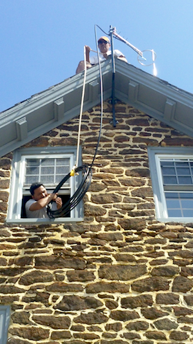 Prometheus Engineer Allan Gomez installs RadioCATA antenna